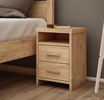 Тумба прикроватная Прага 2 (2 ящика) из массива дуба купить в Москве - фото №1
