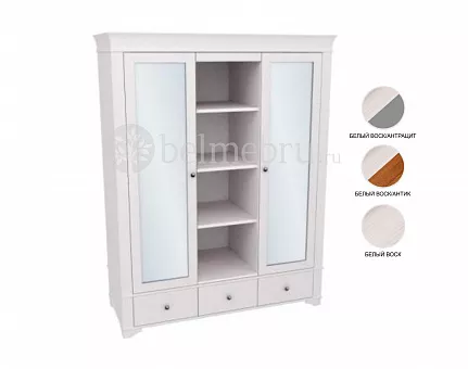 Шкаф с 2-мя зеркальными дверями и полками Бейли купить в Москве - фото №1