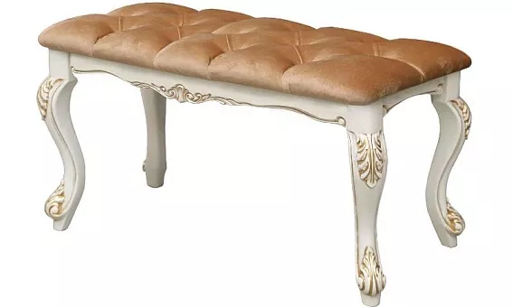 Банкетка "Альба 25" П 524.25 слоновая кость (с зол., с сер.) купить в Москве - фото №1