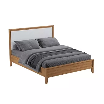 Кровать Бридж 160х200 с мягким изголовьем браун/белый лак купить в Москве - фото №1