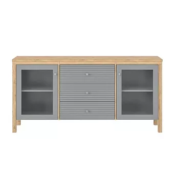 Тумба ТВ Вояж-23-РЯ Серый №7042 + антик №24 купить в Москве - фото №1