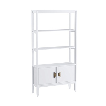 Стеллаж Бридж сквозной широкий с 2 дверями (стеллаж 020) белый лак купить в Москве - фото №1