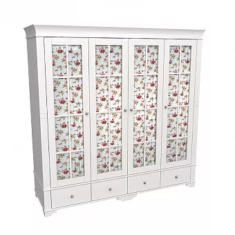 Шкаф 4х дверный со стеклянными дверями Бейли купить в Москве - фото №1