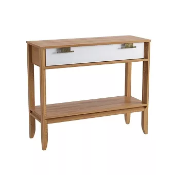 Консоль Бридж1 ящик и полка браун/белый лак купить в Москве - фото №1