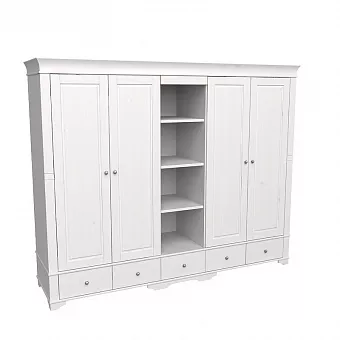 Шкаф 5-ти дверный с 4 глухими дверями и полками Бейли купить в Москве - фото №1