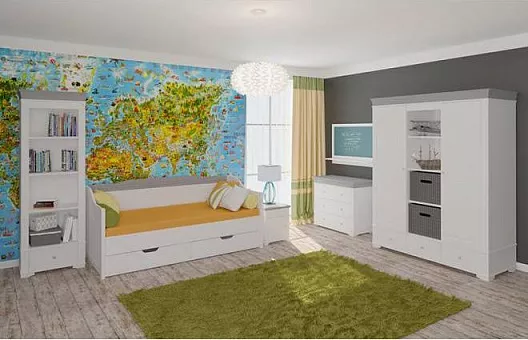 Набор мебели для детской Бейли 1 (цвет белый воск+серый воск) купить в Москве - фото №1