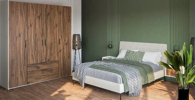 Набор мебели для спальни Модена 3 (Дуб Эллисон Темный /Белый гладкий) купить в Москве - фото №1