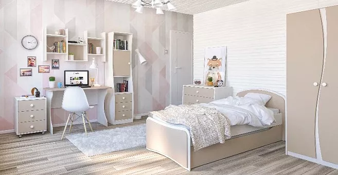 Набор мебели для спальни Комби (Капучино/Сосна Рандерс) купить в Москве - фото №1