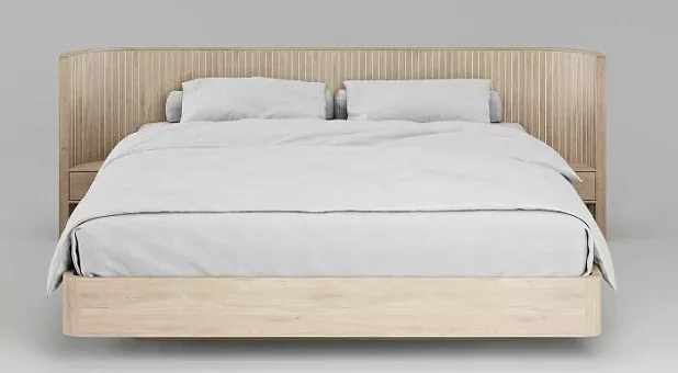 Кровать Eclips (160) H750 c ящиками ЭК 202 Беленый дуб купить в Москве - фото №1