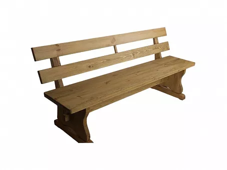 Лавка монастырская со спинкой 200 купить в Москве - фото №1