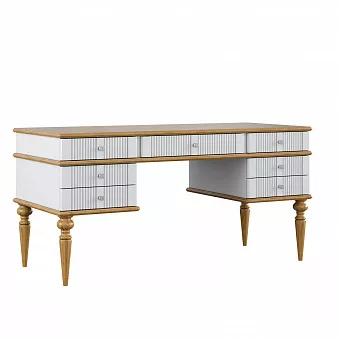 Стол письменный Рандеву-007 (Белый лак + антик №24) купить в Москве - фото №1