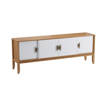 Тумба ТВ Бридж 4 двери (тумба ТВ 40) браун/белый лак купить в Москве - фото №1