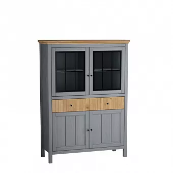 Тумба Сканди 222СТЧ стеклянные и глухие двери серый 7046/антик купить в Москве - фото №1