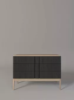 Комод 3 ящика ICONS широкий Мореный дуб (черный) купить в Москве - фото №1