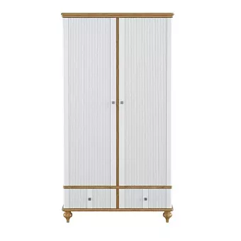 Шкаф для одежды Рандеву-22 (Белый лак + антик №24) купить в Москве - фото №1