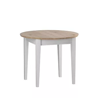 Стол обеденный раскладной Сканди D90/125 белый/антик купить в Москве - фото №1