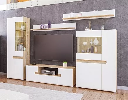 Набор мебели для гостиной Леонардо 1 (Белое дерево/дуб сонома) купить в Москве - фото №1 Набор мебели для гостиной Леонардо 1 (Белое дерево/дуб сонома) купить в Москве - фото №1