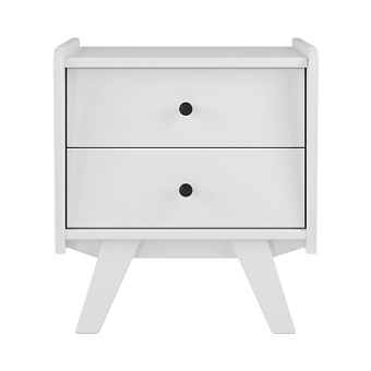 Тумба прикроватная Винтаж 2 ящика белый лак купить в Москве - фото №1