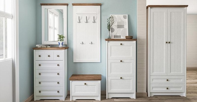 Набор мебели для прихожей Тиволи 1 (Белый структурный/ Дуб стирлинг) купить в Москве - фото №1