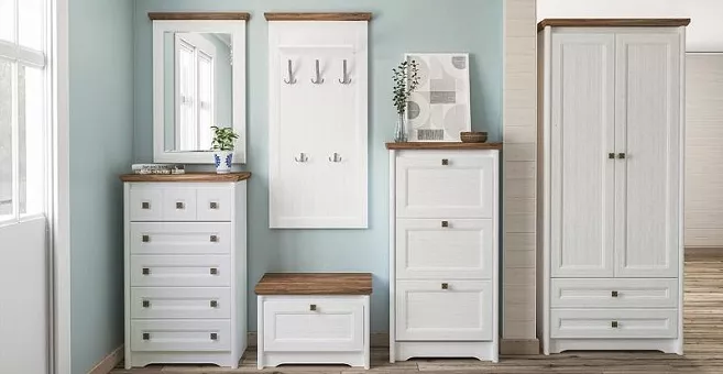 Набор мебели для прихожей Тиволи 1 (Белый структурный/ Дуб стирлинг) купить в Москве - фото №1