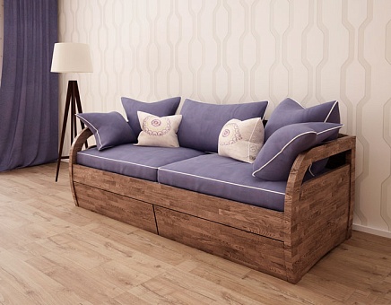 Кровать-софа Лион без ящиков из массива дуба купить в Москве - фото №1