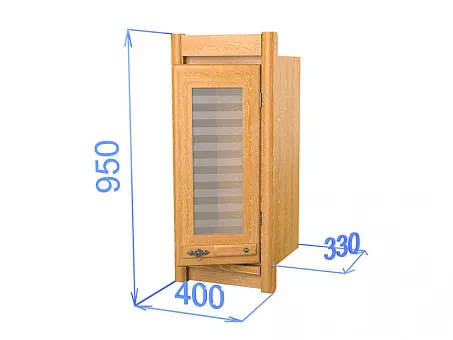 Шкаф настенный со стеклом на 40 "Хлоя КХ 08 купить в Москве - фото №1