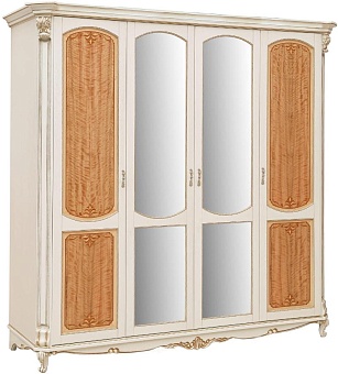 Шкаф "Альба 02" П 524.02 слоновая кость (с зол., с сер.) купить в Москве - фото №1