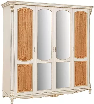Шкаф "Альба 02" П 524.02 слоновая кость (с зол., с сер.) купить в Москве - фото №1