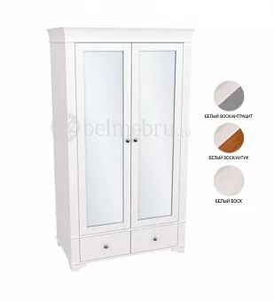 Шкаф 2х дверный с зеркальными дверями Бейли купить в Москве - фото №1
