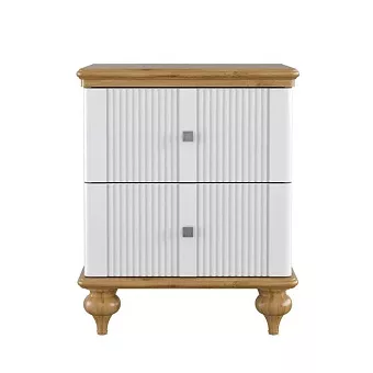 Тумба прикроватная Рандеву-02 (Белый лак + антик №24) купить в Москве - фото №1