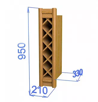 Шкаф настенный для бутылок на 21 "Хлоя КХ 07" купить в Москве - фото №1
