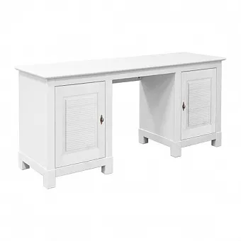 Стол письменный Рауна-20  2-х тумбовый белый воск купить в Москве - фото №1