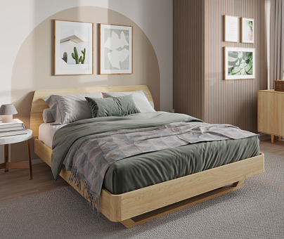 Кровать полутороспальная   Аманди (Amandi) 140*200 с чехлом без полок изголовье 1500 купить в Москве - фото №1