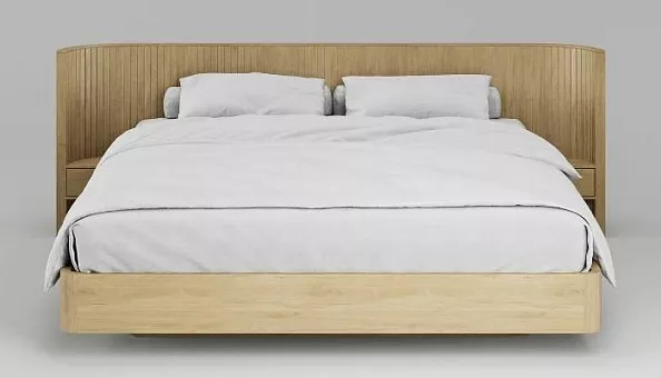 Кровать Eclips (160) H750 c ящиками ЭК 202 Натуральный дуб купить в Москве - фото №1