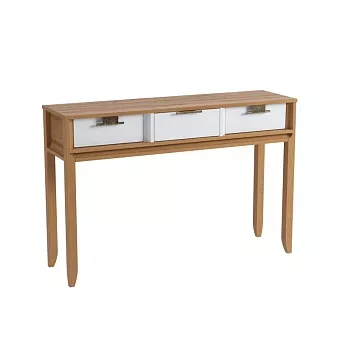 Консоль Бридж 3 ящика браун/белый лак купить в Москве - фото №1