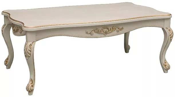 Стол журнальный «Альба» П4.485.0.03 Слоновая кость с золочением купить в Москве - фото №1