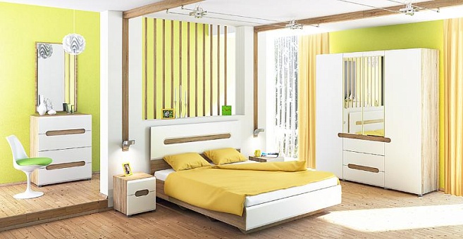 Набор мебели для спальни Леонардо 2 (Белое дерево/дуб сонома) купить в Москве - фото №1