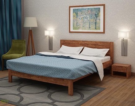 Кровать полутороспальная Бремен из массива дуба купить в Москве - фото №1