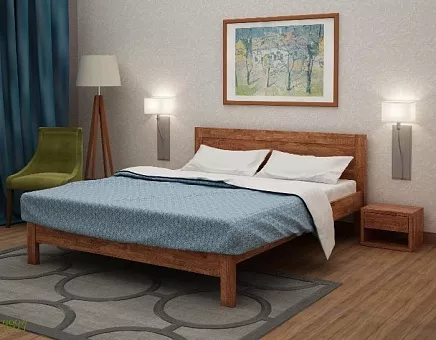 Кровать полутороспальная Бремен из массива дуба купить в Москве - фото №1