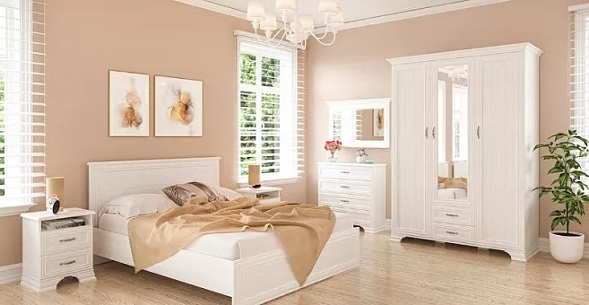 Набор мебели для спальни Юнона 1 (Белый структурный) купить в Москве - фото №1