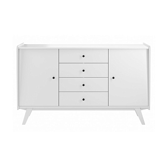 Комод Винтаж 2 двери 4 ящика белый лак купить в Москве - фото №1