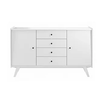 Комод Винтаж 2 двери 4 ящика белый лак купить в Москве - фото №1