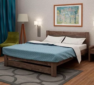 Кровать двуспальная Норвегия из массива дуба купить в Москве - фото №1