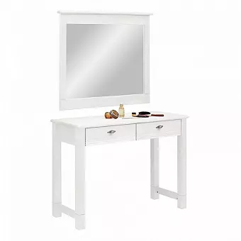 Стол туалетный Рауна с зеркалом белый воск купить в Москве - фото №1