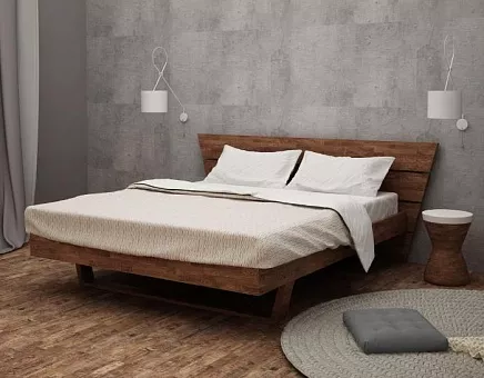 Кровать двуспальная Лаос из массива дуба купить в Москве - фото №1