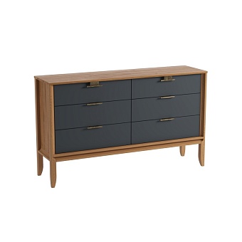 Комод Бридж 6 ящиков (комод 06) браун/серый 7012 купить в Москве - фото №1