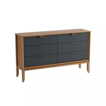 Комод Бридж 6 ящиков (комод 06) браун/серый 7012 купить в Москве - фото №1