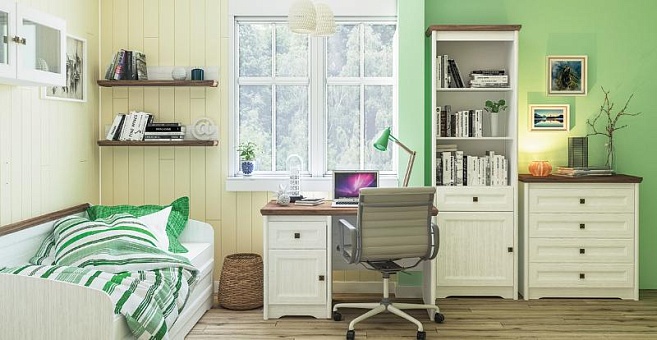 Набор мебели для спальни Тиволи 3 (Белый структурный/ Дуб стирлинг) купить в Москве - фото №1