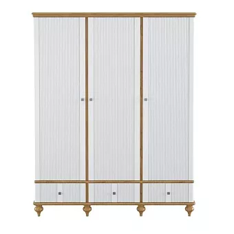 Шкаф для одежды Рандеву-33 (Белый лак + антик №24) купить в Москве - фото №1