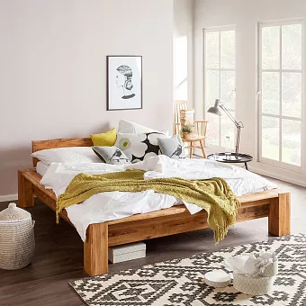 Кровать двухспальня  Riva  160 цвет Тик купить в Москве - фото №1